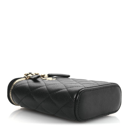 Chanel Caviar Quilted Small Vertical Coco Beauty Vanity Case With Chain Black 4 of 11