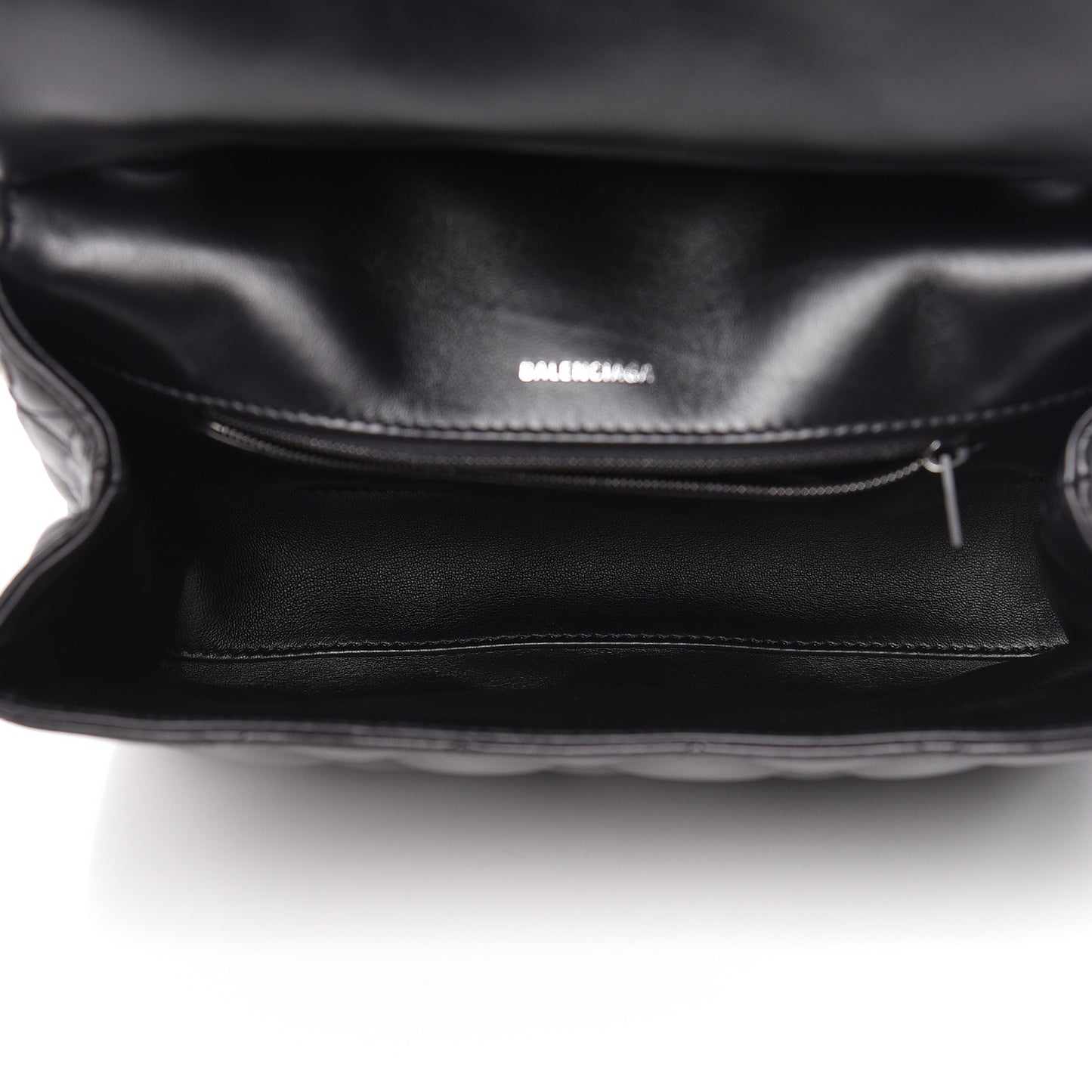 Nappa Calfskin Matelasse Medium B Logo Bag Black