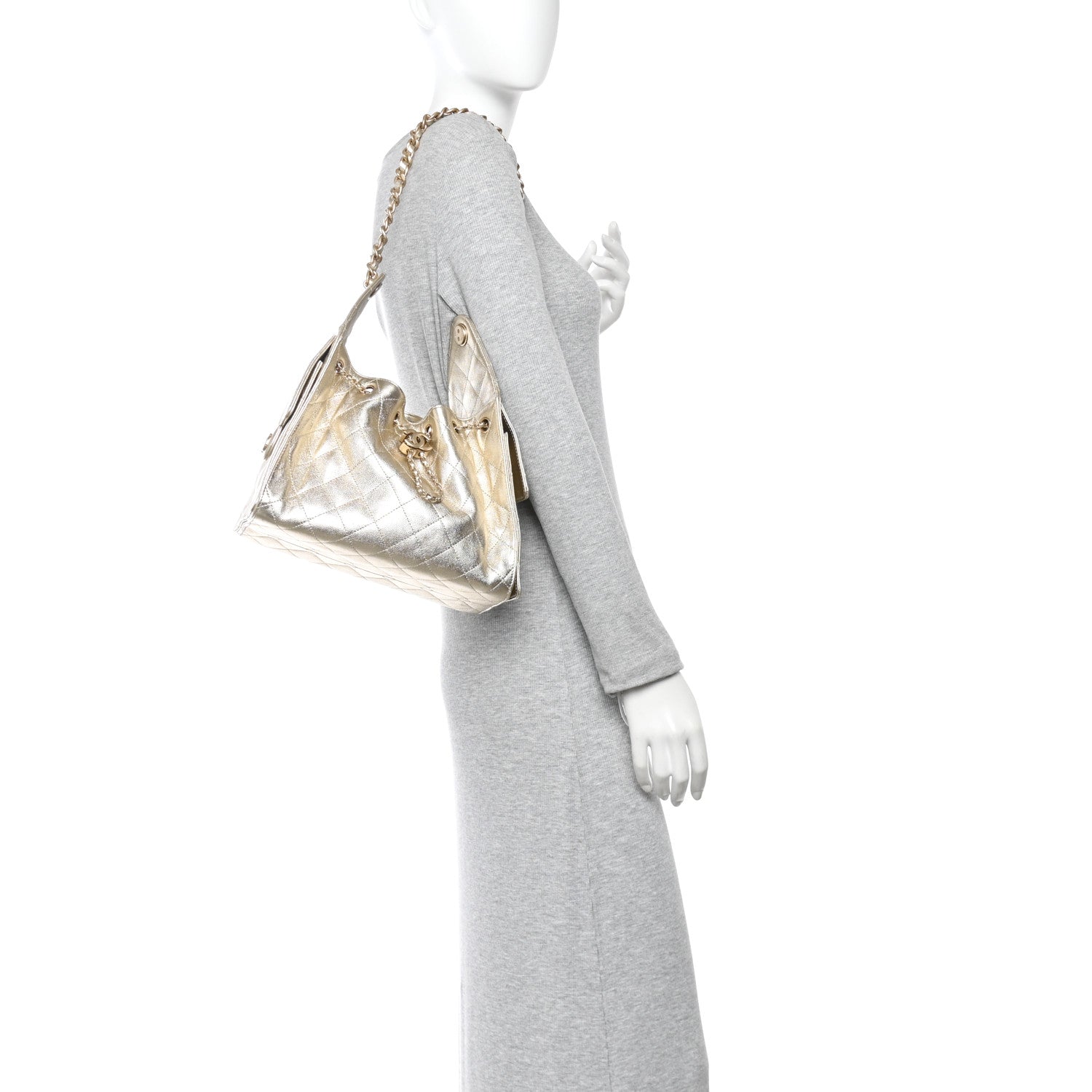 Chanel Metallic Caviar Quilted Small Chanel 25 Handbag Gold 2 of 10