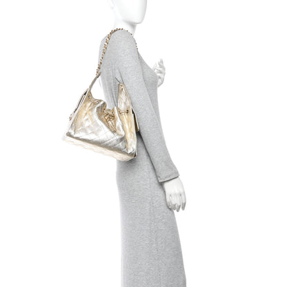 Chanel Metallic Caviar Quilted Small Chanel 25 Handbag Gold 2 of 10