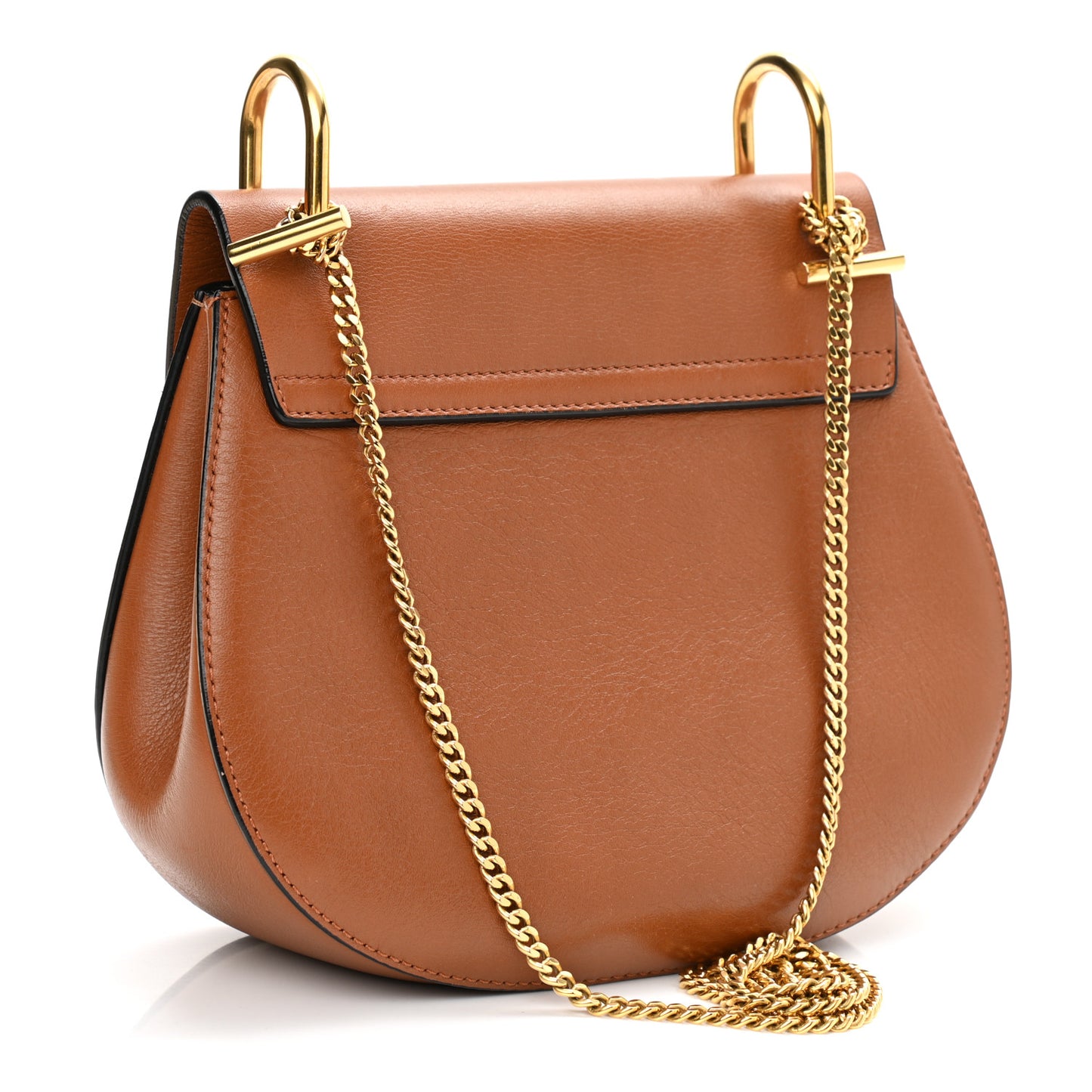 Calfskin Suede Rainbow Patchwork Drew Shoulder Bag Caramel