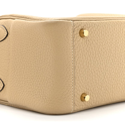 Hermes Taurillon Clemence Maxi Quadrille Mini Lindy 20 Trench Bleu Billard Biscuit 10 of 11