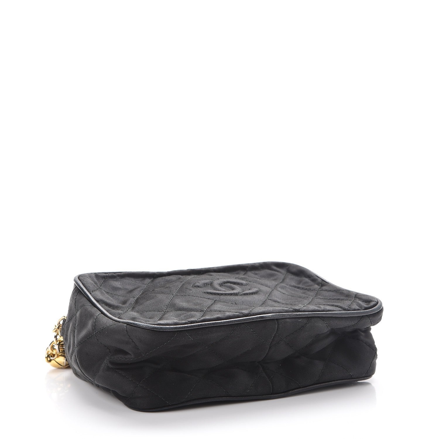 Chanel Satin Quilted Tassel Camera Case Black 4 of 18