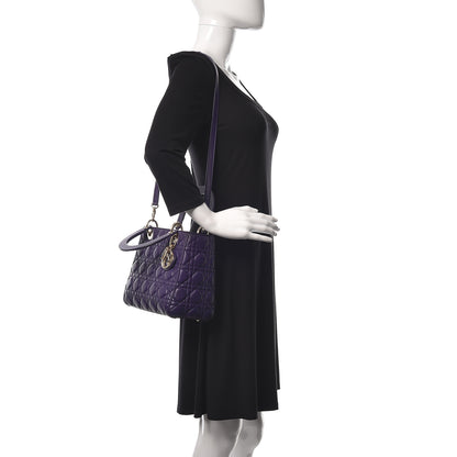 Christian Dior Lambskin Cannage Medium Lady Dior Purple 3 of 11