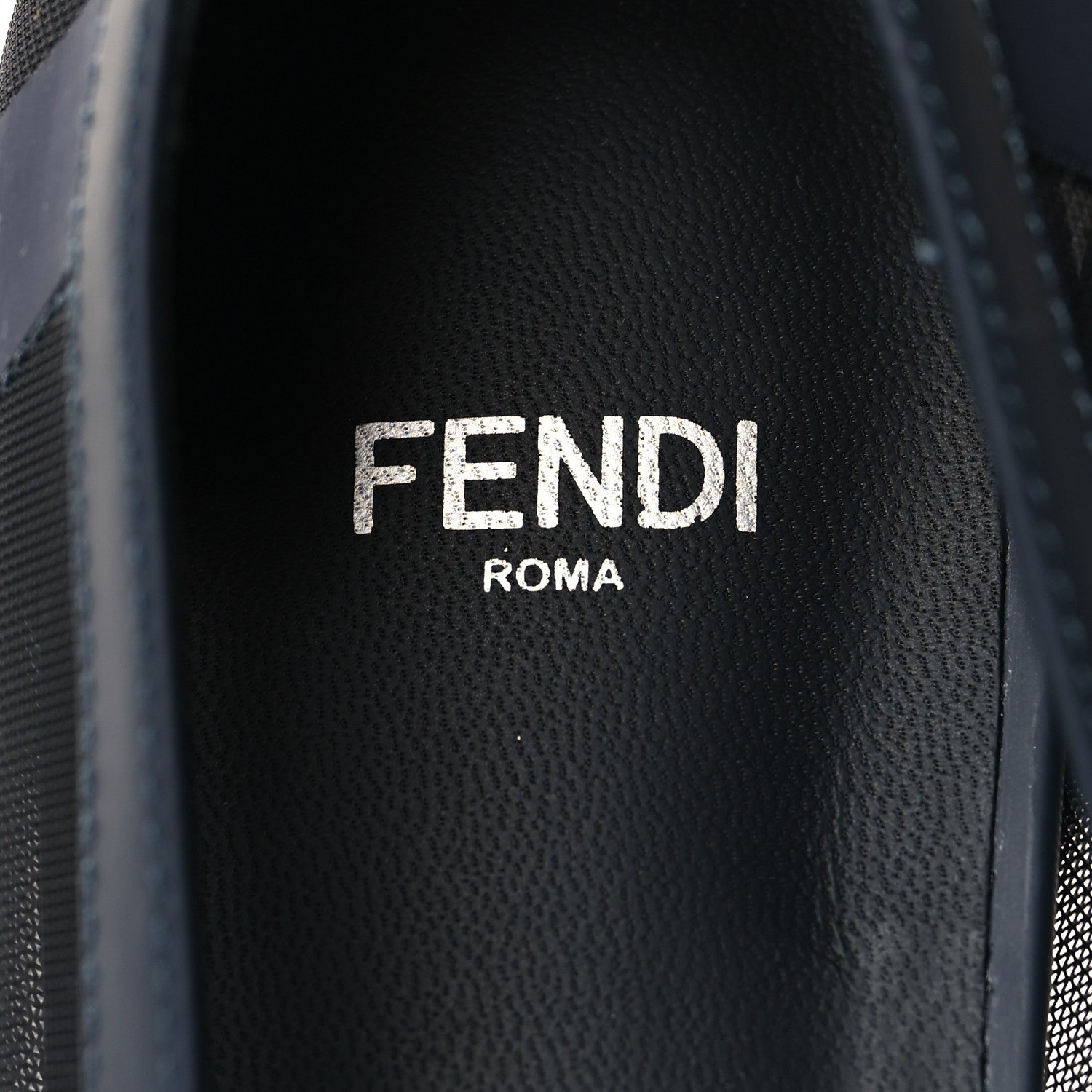 Fendi Mesh Skimmer Ballerina Flats 37.5 Navy Black 7 of 7
