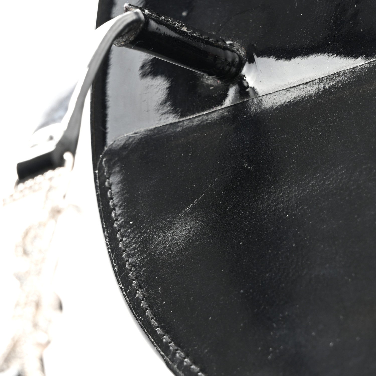 Saint Laurent Patent Calfskin Cassandra Crystal Monogram Sandals 36 Black 10 of 10