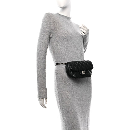 Chanel Calfskin Quilted CC Uniform Flap Belt Bag Black 2 of 11