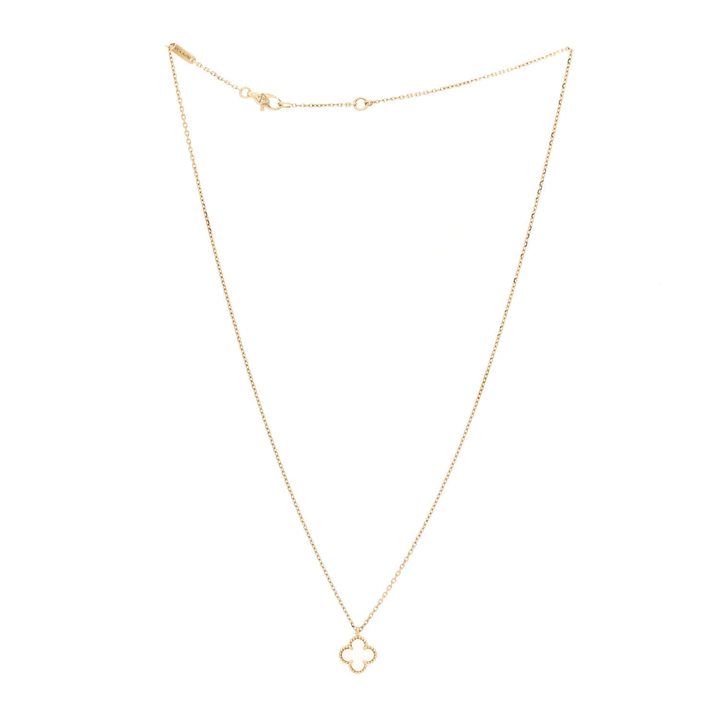 18K Yellow Gold Mother of Pearl Sweet Alhambra Pendant Necklace
