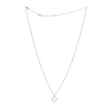 Van Cleef & Arpels 18K Yellow Gold Mother of Pearl Sweet Alhambra Pendant Necklace 3 of 5