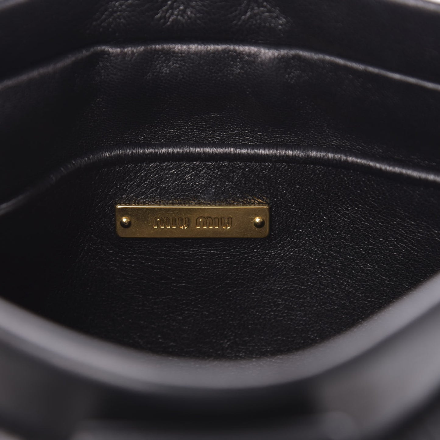 Nappa Matelasse Crossbody Clutch Black