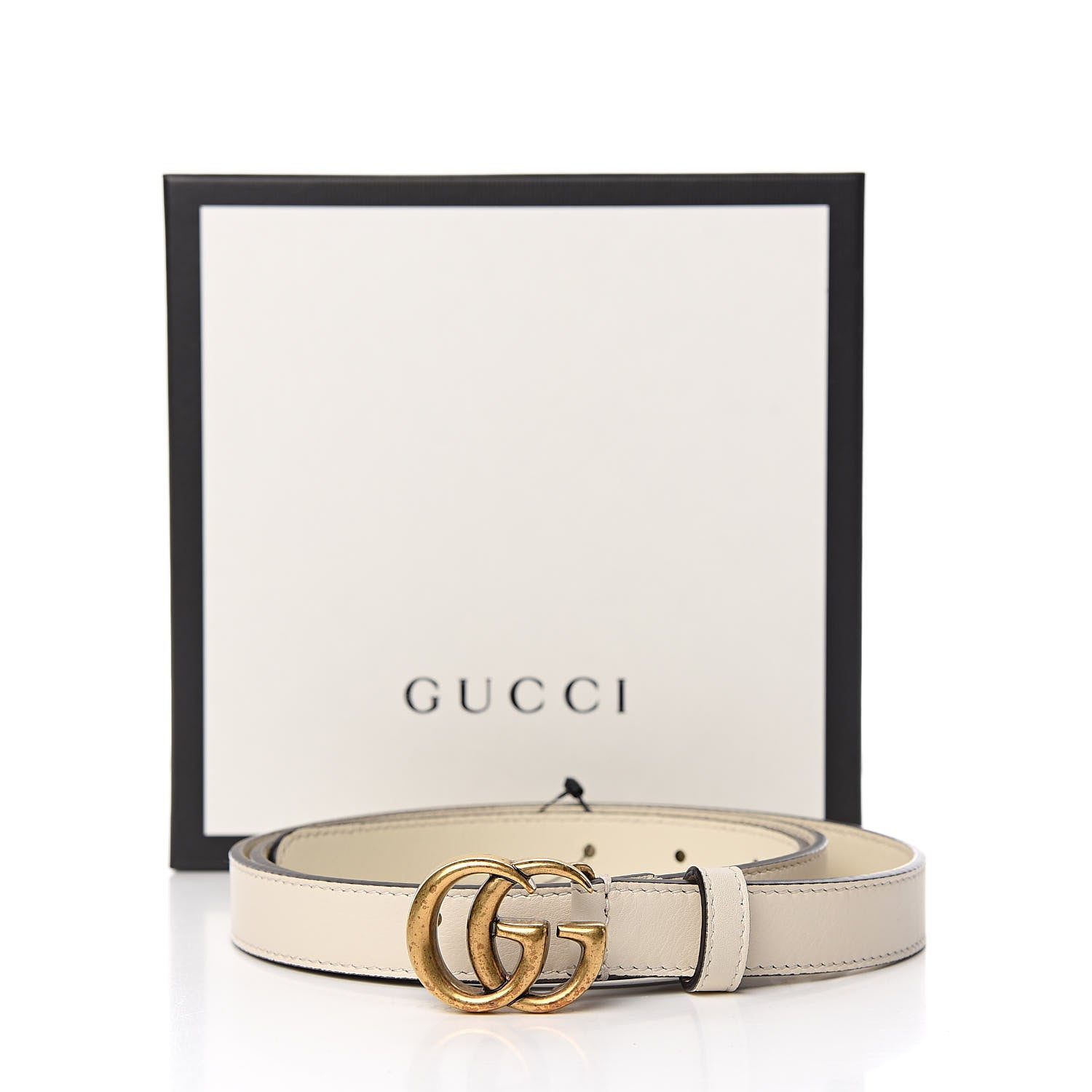 Gucci Calfskin Double G 20mm Belt 105 42 Mystic White 8 of 8