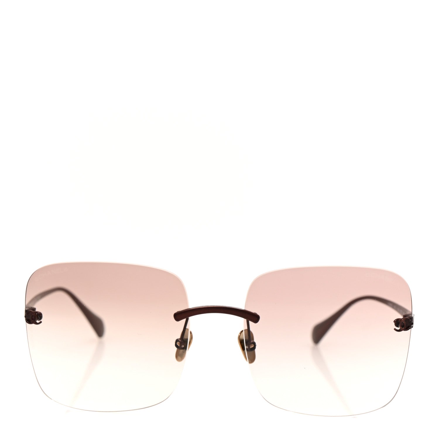 Chanel Titanium Rimless Square Sunglasses 4287-T Bronze 2 of 8