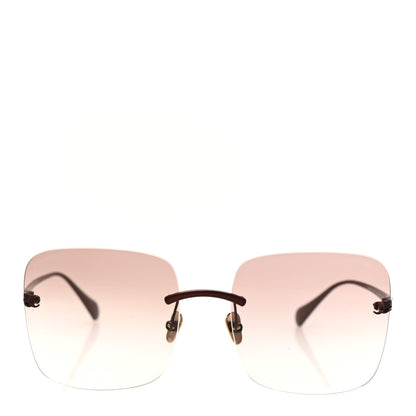 Chanel Titanium Rimless Square Sunglasses 4287-T Bronze 2 of 8
