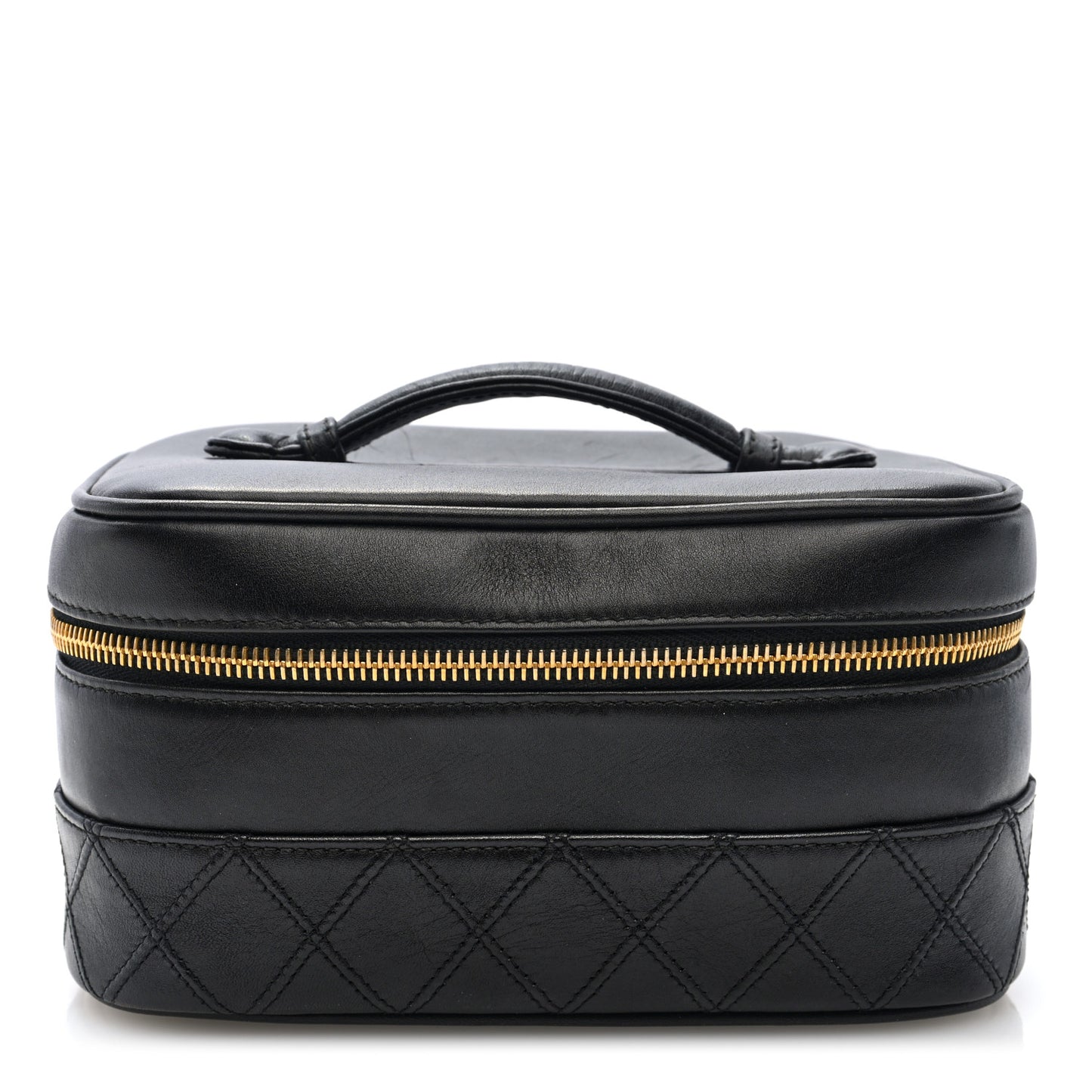 Lambskin Vanity Cosmetic Case Black