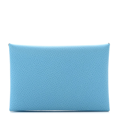 Hermes Epsom Calvi Card Case Celeste 1 of 6