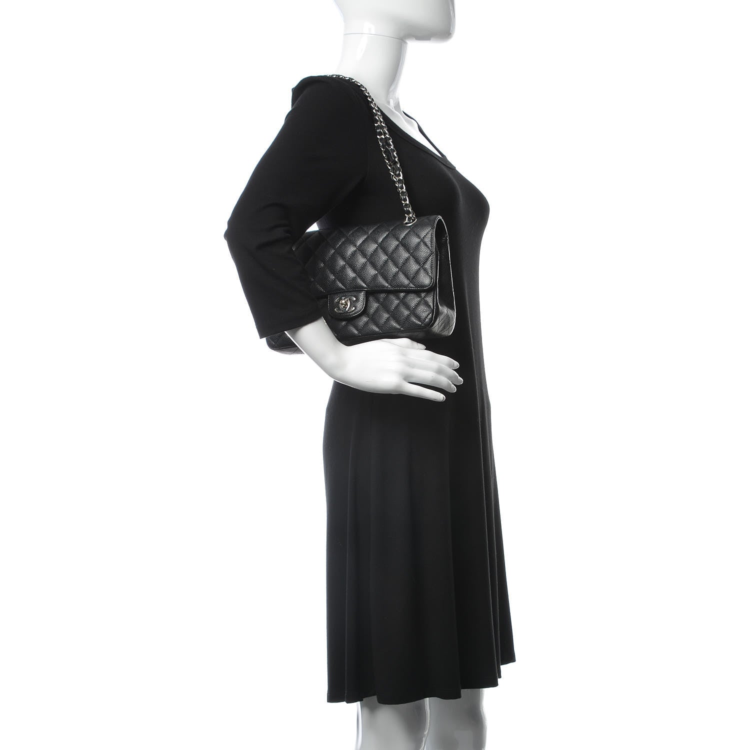 Chanel Caviar Quilted Medium Double Flap Black 3 of 9