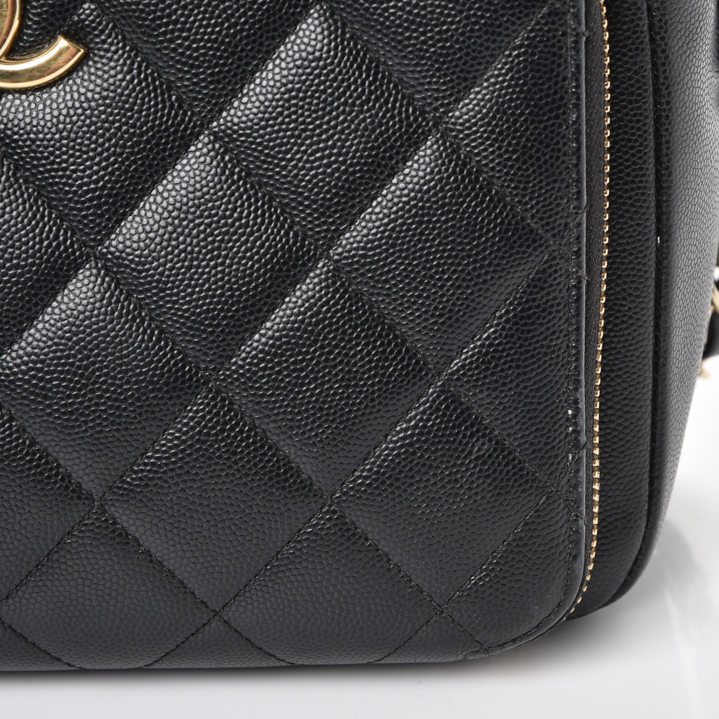 Caviar Quilted Business Affinity Camera Case Black