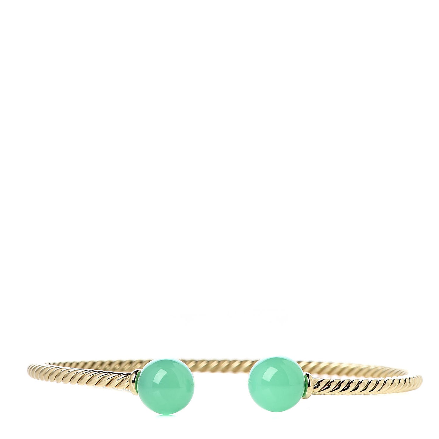 18K Yellow Gold Chrysoprase 8.5mm Solari Bead Bracelet