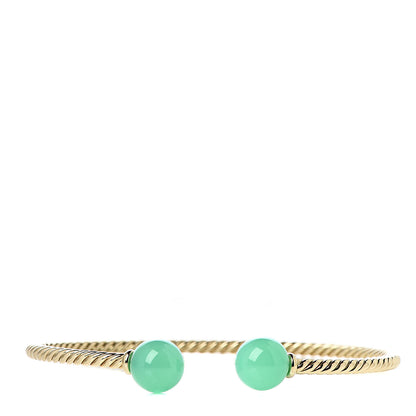 David Yurman 18K Yellow Gold Chrysoprase 8.5mm Solari Bead Bracelet 1 of 5