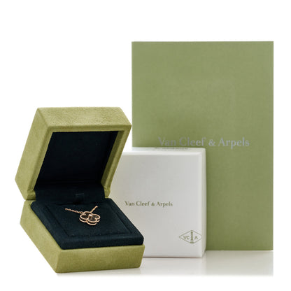 Van Cleef & Arpels 18K Rose Gold Diamond Silver Obsidian Vintage Alhambra Pendant Necklace 5 of 5