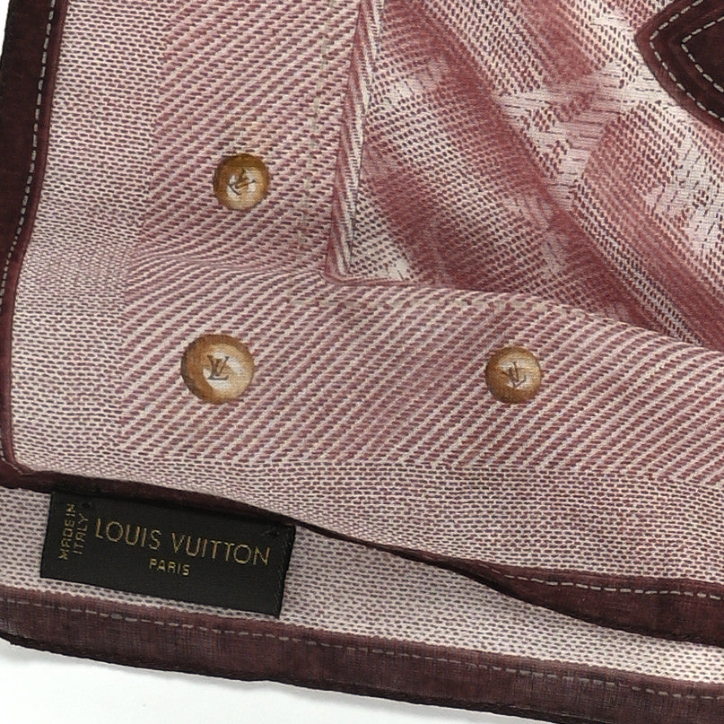 Louis Vuitton Cotton Monogram New Denim Square Scarf Cherry 3 of 4