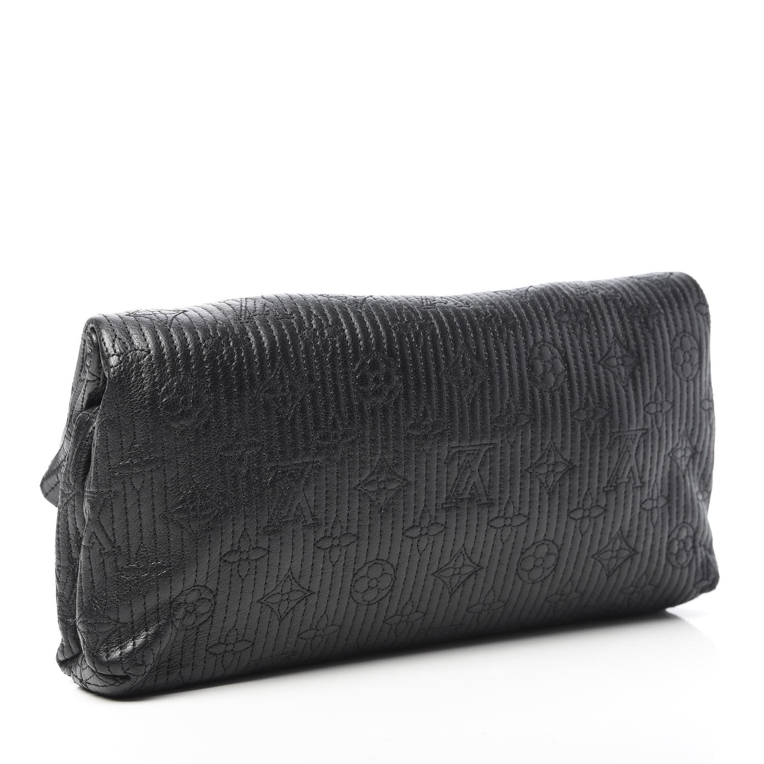 Louis Vuitton Calfskin Quilted Monogram Altair Clutch Black 3 of 7