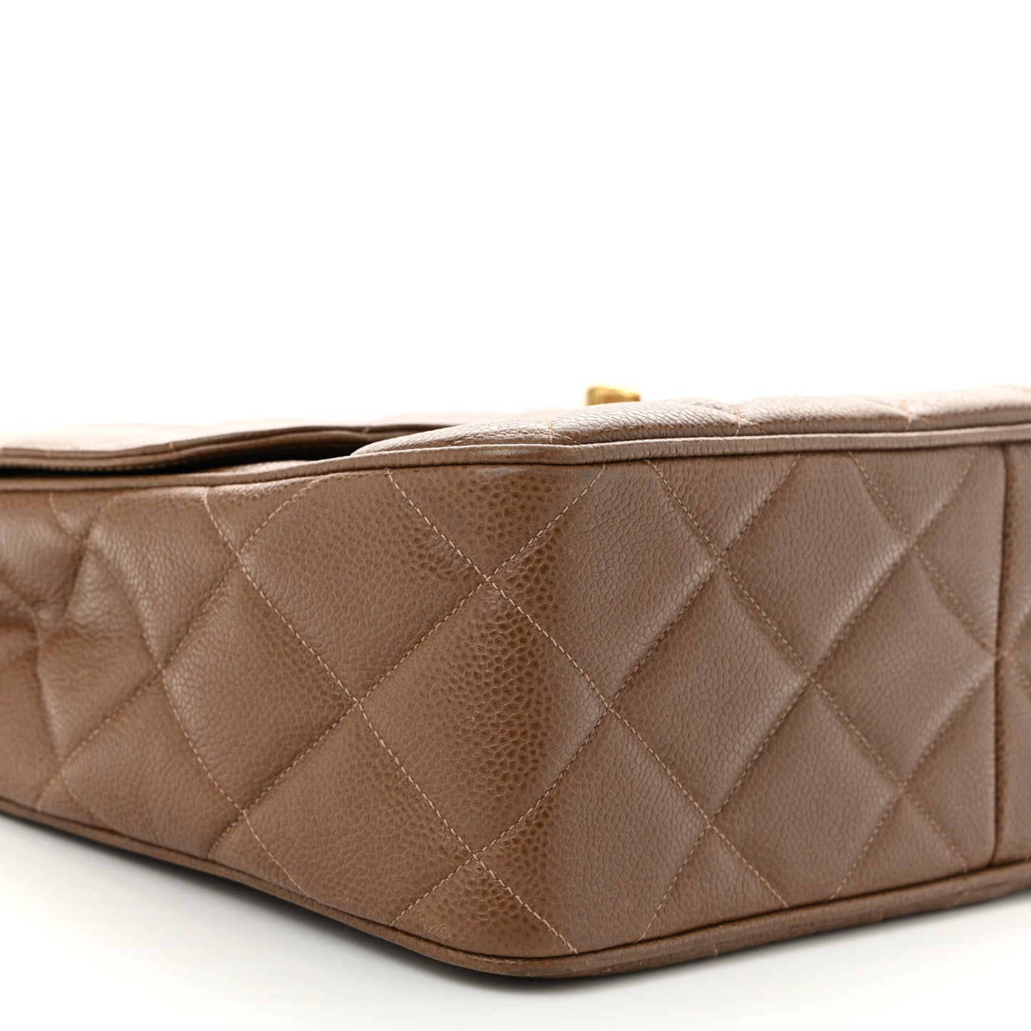 Caviar Quilted Small Single Flap Brown