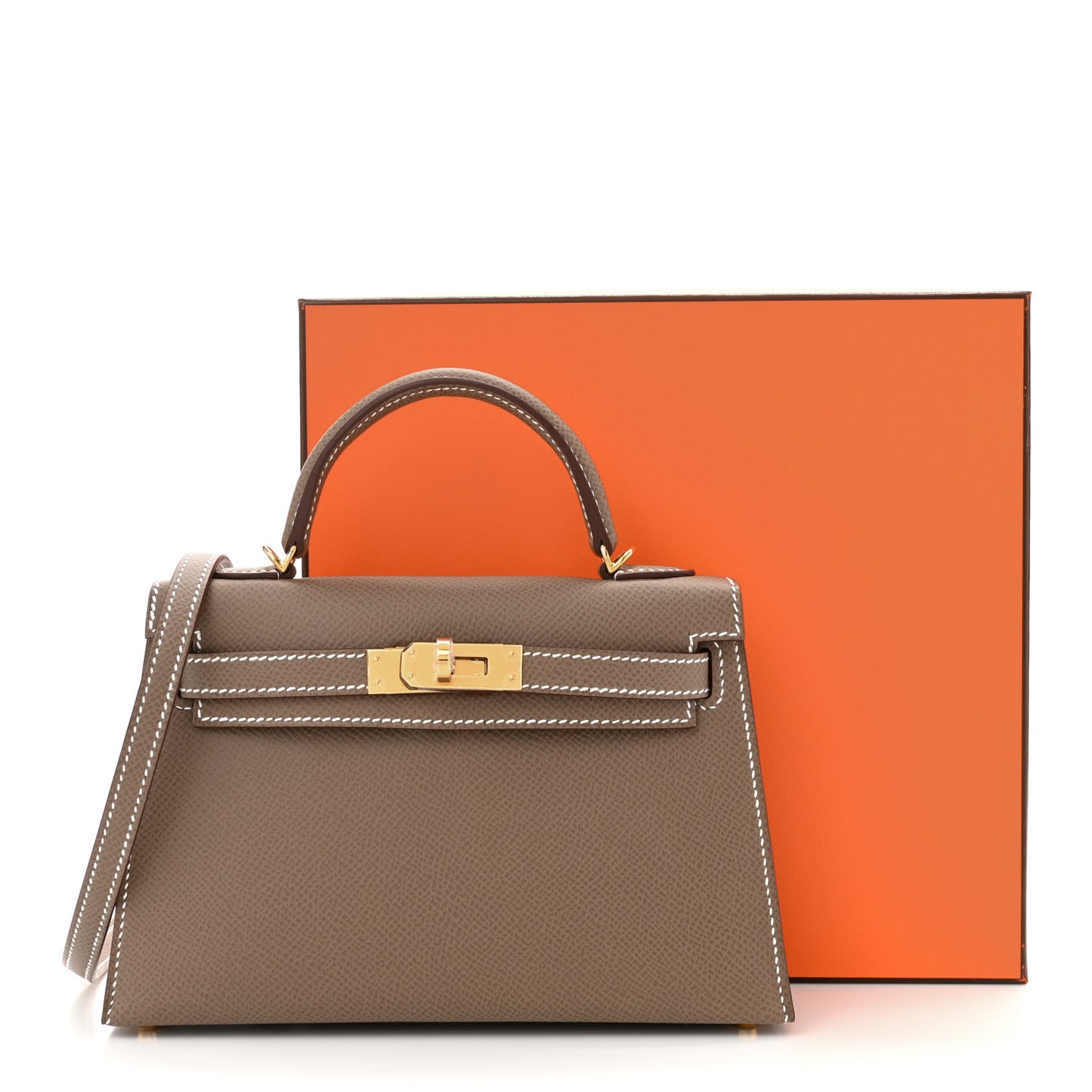 Epsom Mini Kelly Sellier 20 Etoupe