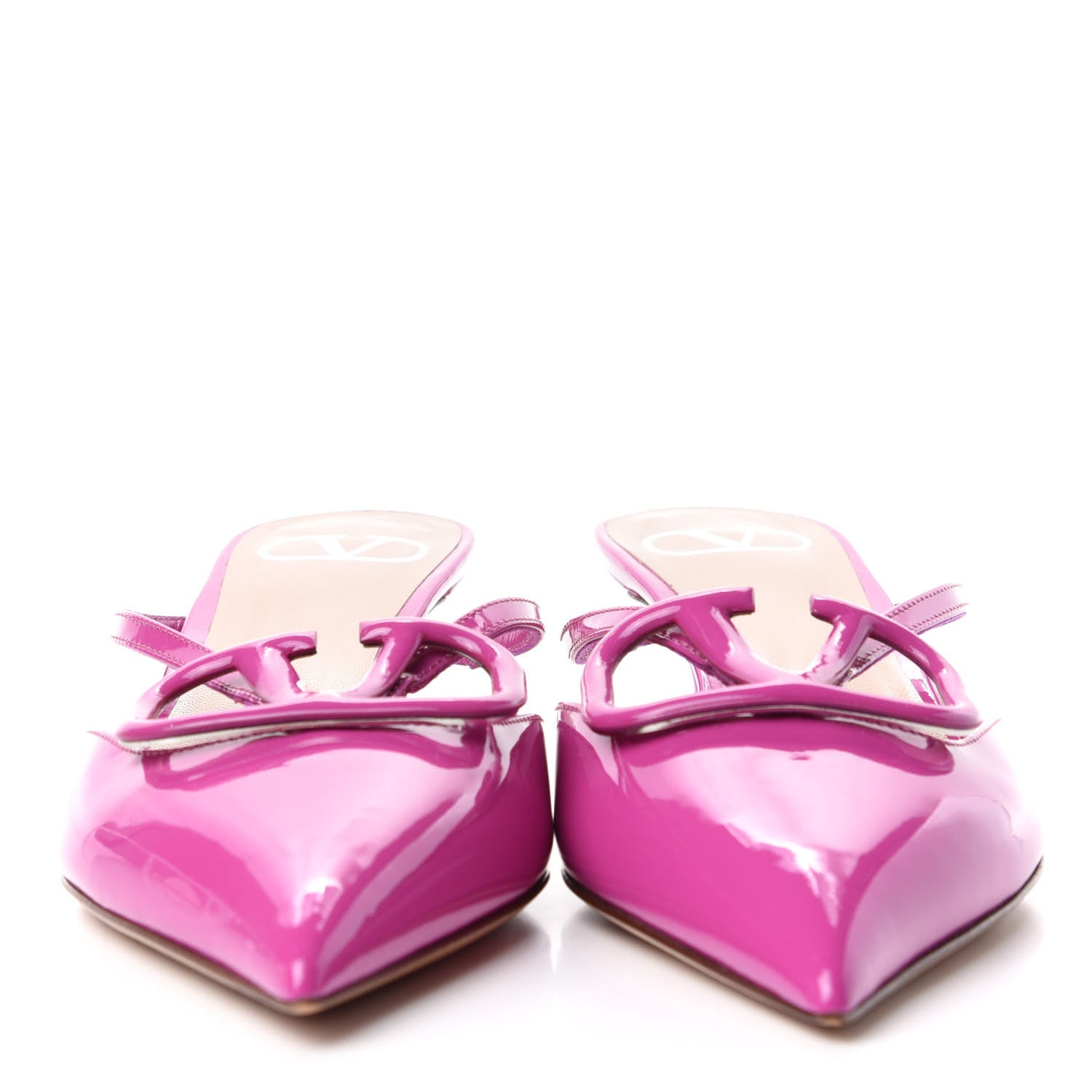 Valentino Garavani Patent Vlogo Low Heel Mules 37 Radiant Orchid 5 of 11