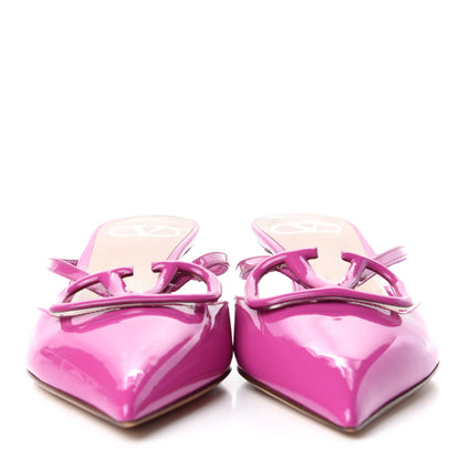 Valentino Garavani Patent Vlogo Low Heel Mules 37 Radiant Orchid 5 of 11