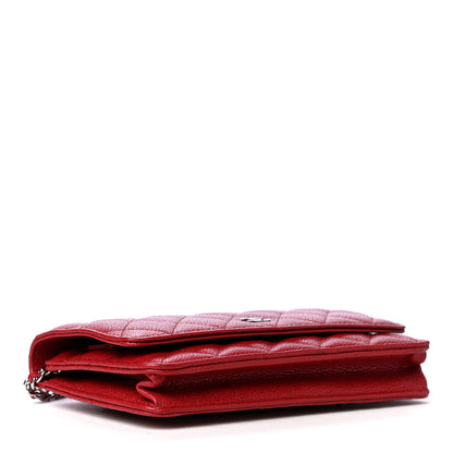 Chanel Caviar Quilted Wallet On Chain WOC Red 3 of 4