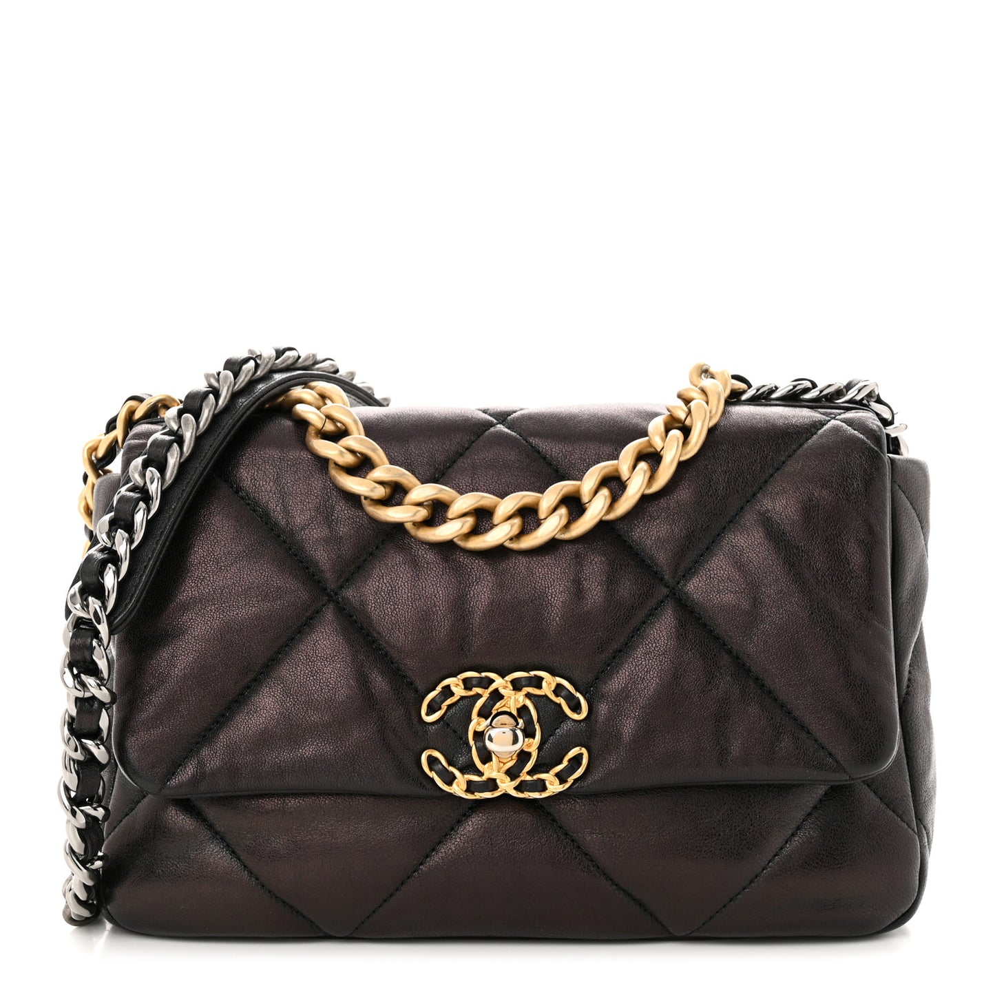 Lambskin Quilted Medium Chanel 19 Flap Black