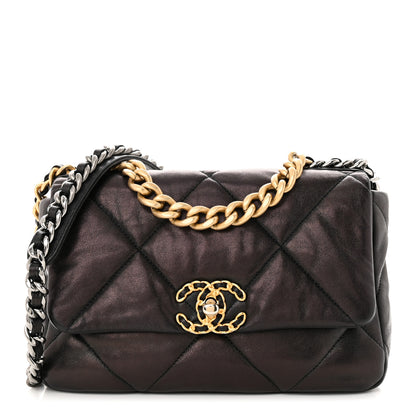 Chanel Lambskin Quilted Medium Chanel 19 Flap Black 1 of 12