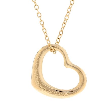 Tiffany 18K Yellow Gold 14mm Elsa Peretti Open Heart Pendant Necklace 4 of 5