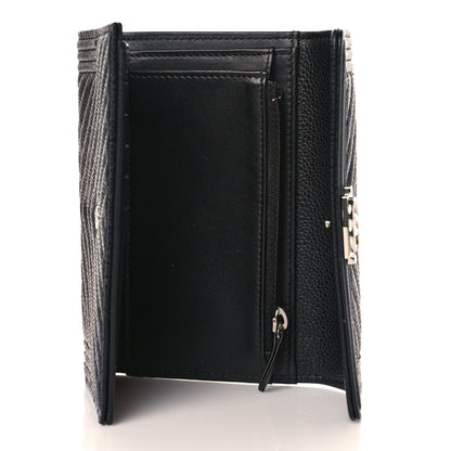 Chanel Caviar Chevron Quilted Medium Boy Flap Wallet Black 5 of 9
