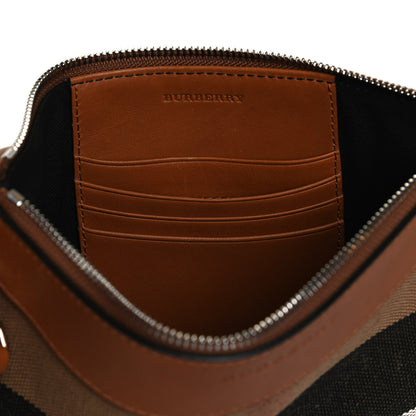 Burberry Mega Check Peyton Crossbody Clutch Bag Saddle Brown 11 of 11
