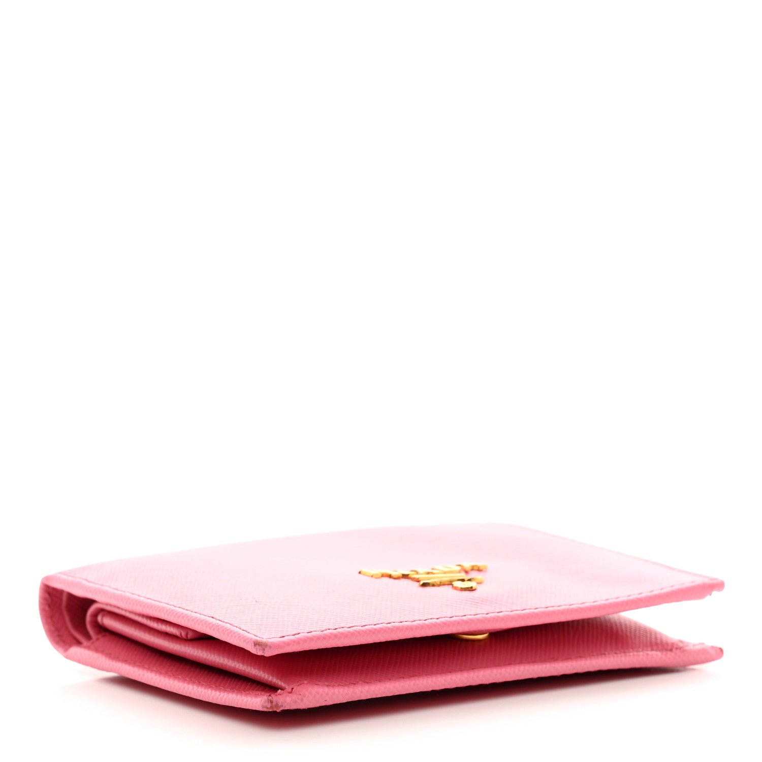 Prada Saffiano Metal Compact Snap Bi-Fold Wallet Petalo 4 of 9