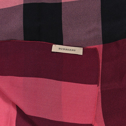 Burberry Silk Mega Check Scarf Fuchsia Pink 3 of 4