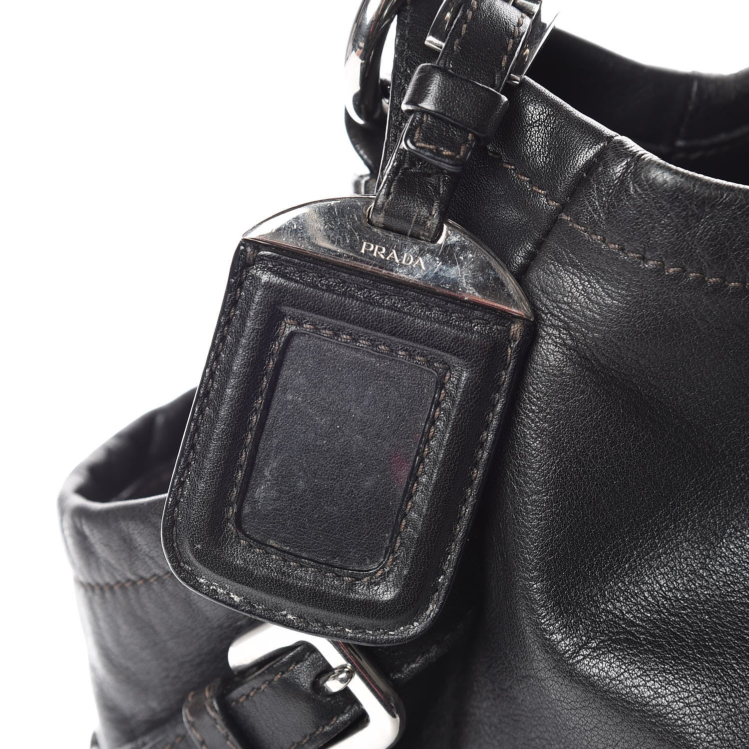 Prada Soft Calfskin Two Pocket Hobo Black 13 of 14