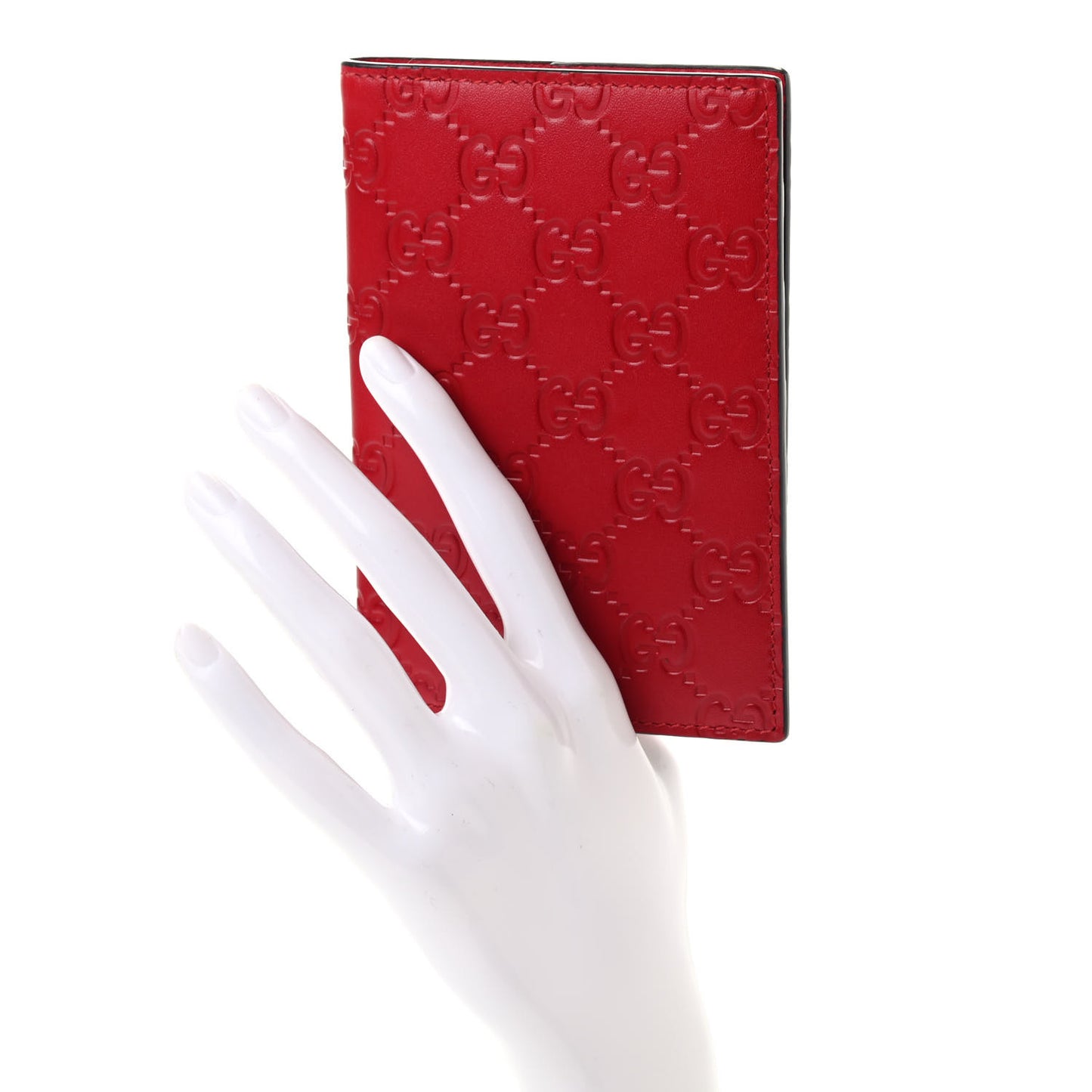 Guccissima Signature Passport Case Red