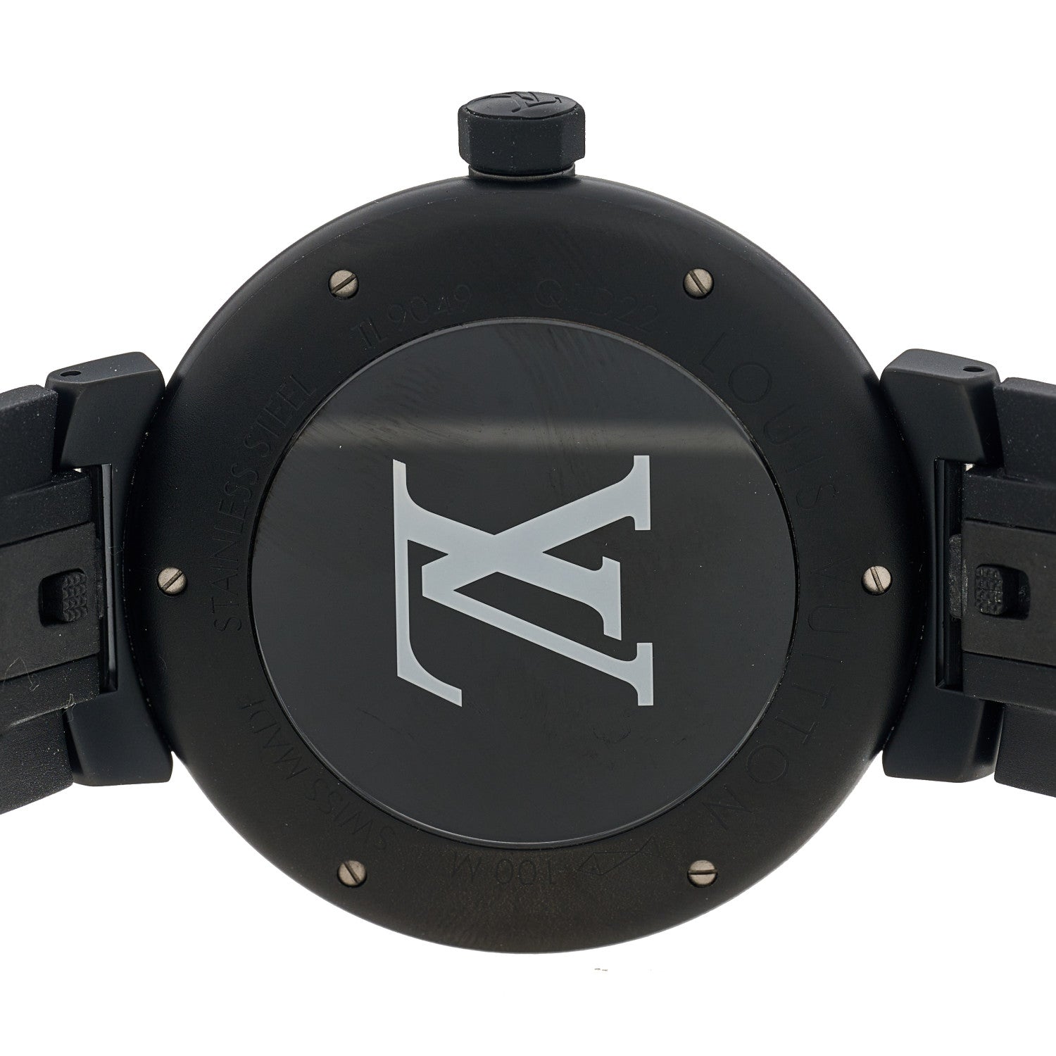 Louis Vuitton Stainless Steel Rubber 42mm Tambour Automatic Watch Black 4 of 4