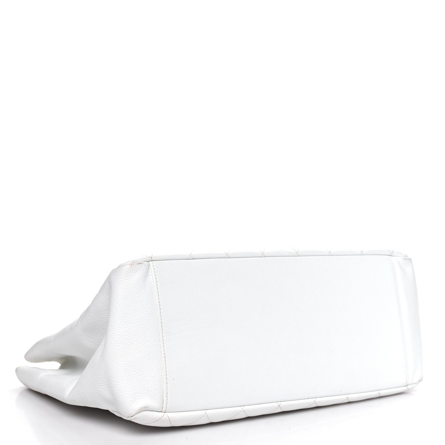 Caviar Quilted Grand Shopping Tote GST White