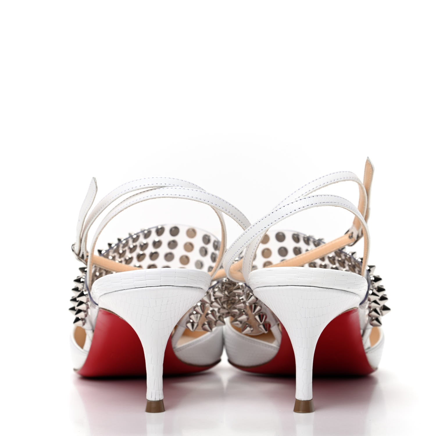 Christian Louboutin Kid PVC Zarli Levita 55 Pumps 37 White 6 of 9