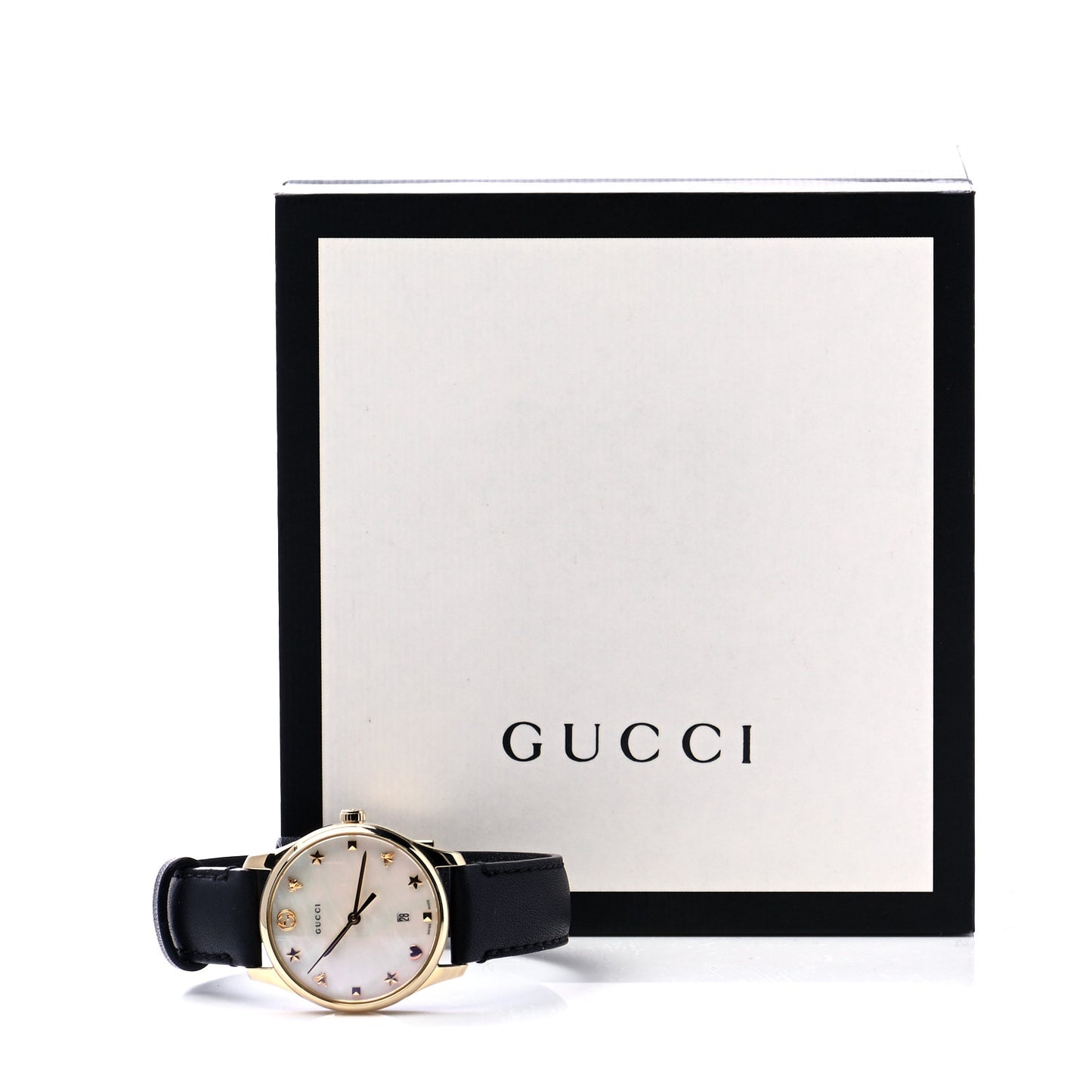 Stainless Steel Calfskin Mother of Pearl 29mm G-Timeless Charm Quartz Watch