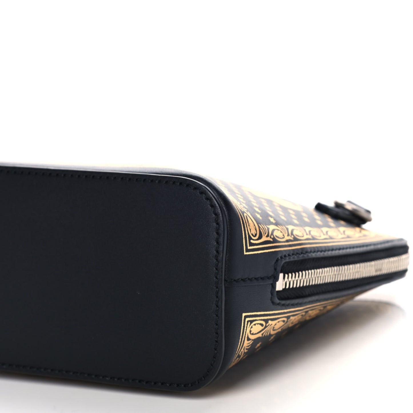 X SEGA Calfskin GUCCY Stars Mini Dome Shoulder Bag Black Gold