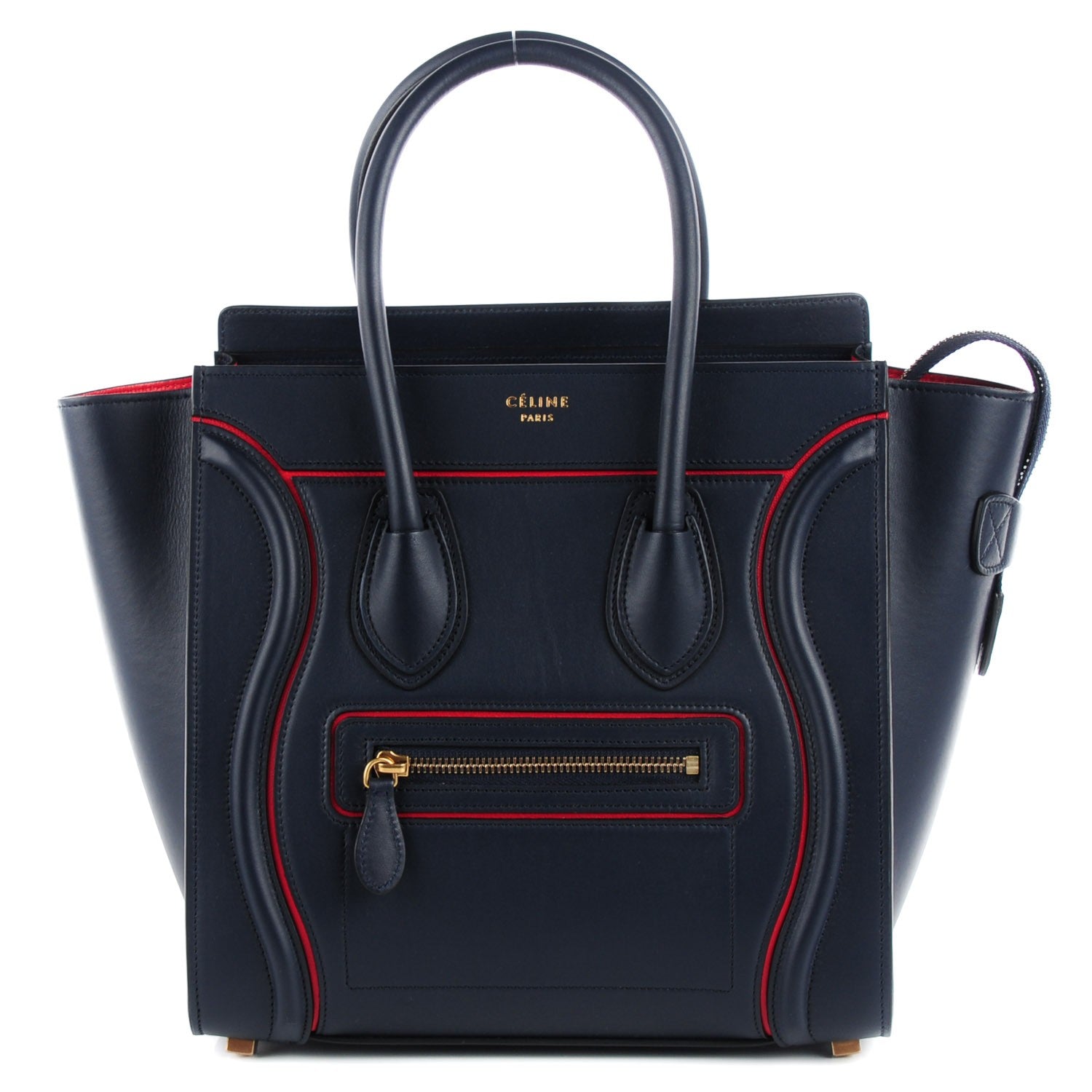 Celine Smooth Calfskin Interstice Micro Luggage Navy Blue 1 of 9