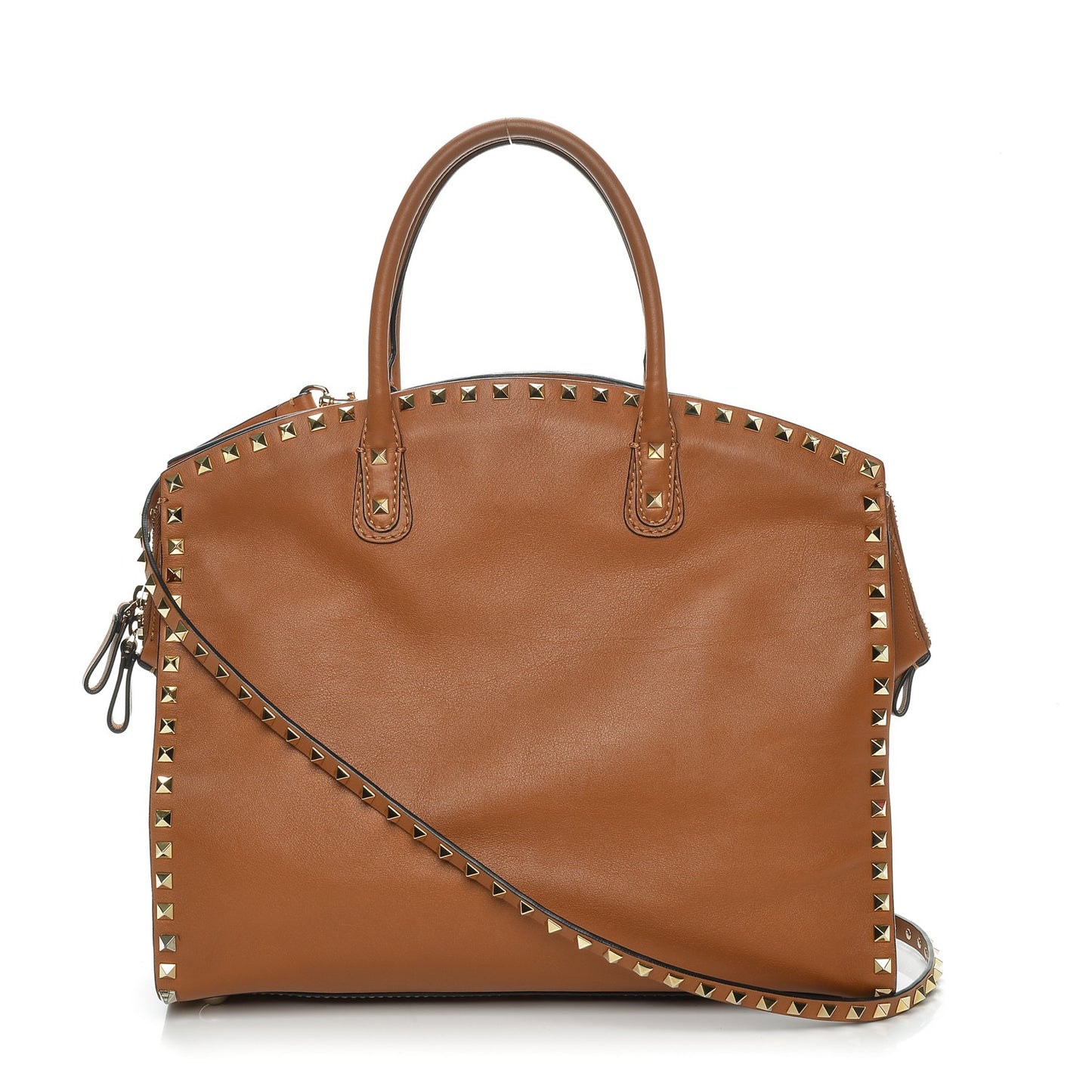 Vitello Rockstud Dome Shopper Light Cuir