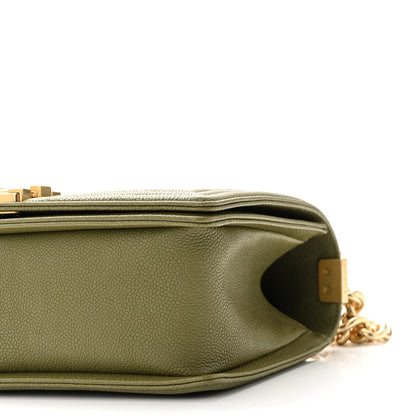 Chanel Caviar Quilted Medium Boy Flap Khaki 10 of 11