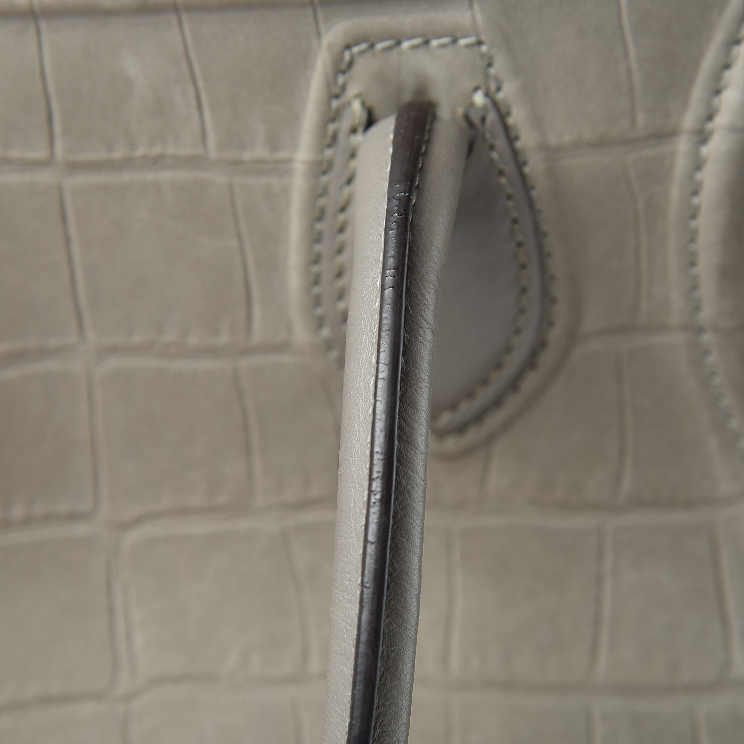 Celine Crocodile Embossed Nubuck Medium Phantom Luggage Grey 22 of 24