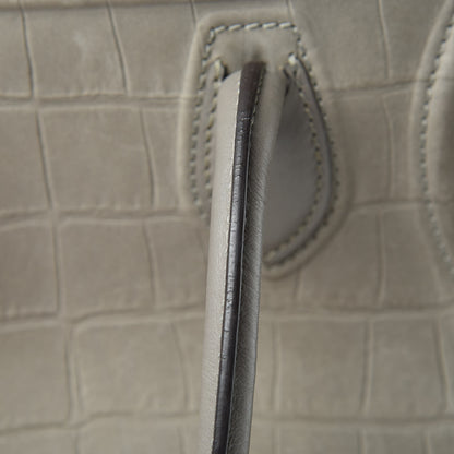 Celine Crocodile Embossed Nubuck Medium Phantom Luggage Grey 22 of 24